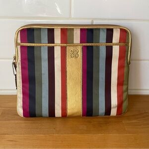 Coach Multicolor Striped and LeatherTablet IPad Case
